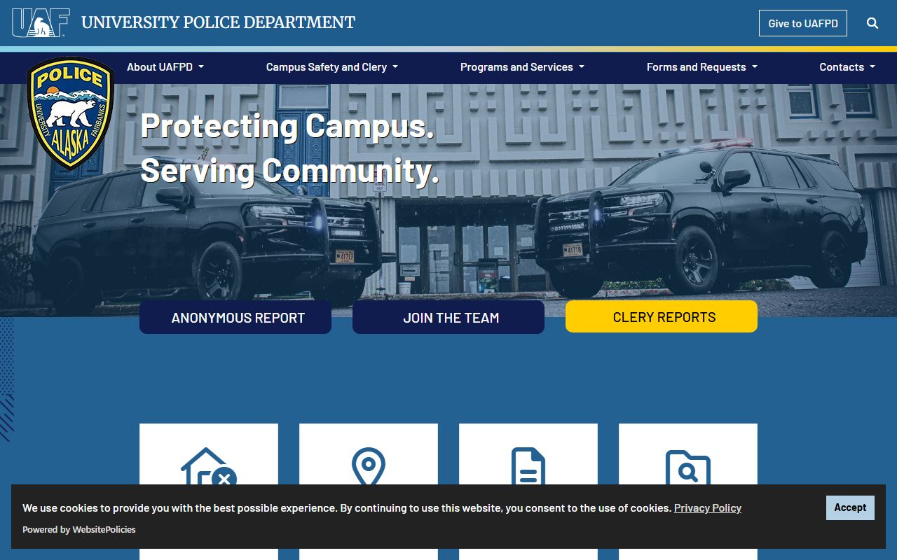 College Alaska UAF Police Department public records crime log