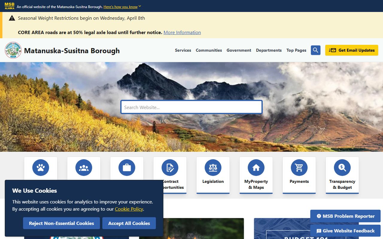 Knik-Fairview Mat-Su Borough Alaska official website public records