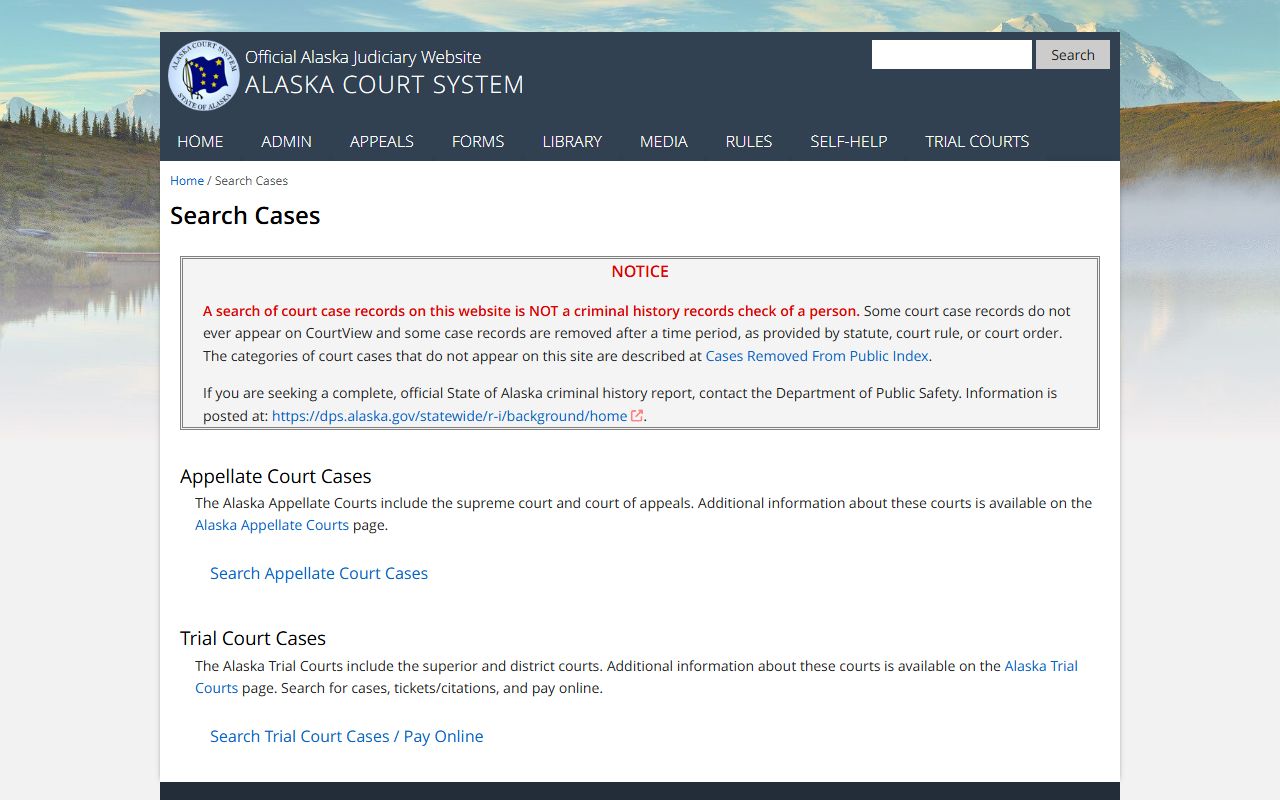 Hoonah-Angoon Census Area public records - Alaska court system online search